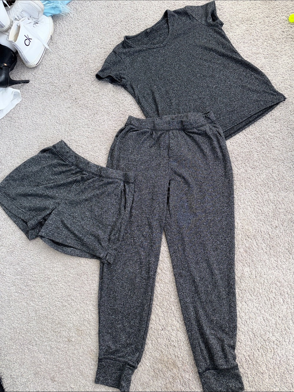 Women's Charcoal Lounge Joggers with Matching Tee